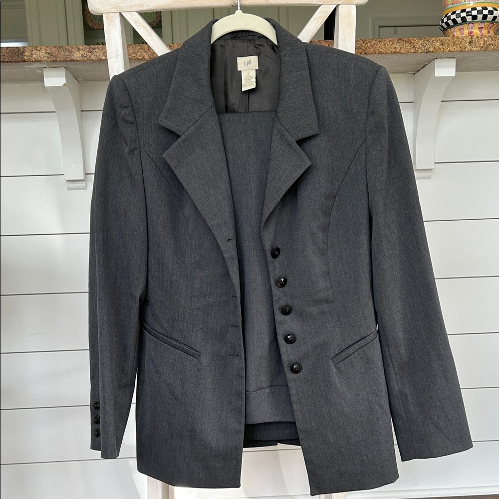 J Jill suit - Dark Gray Blazer with Button Details, matching pants.